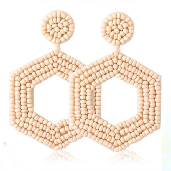 Boho Seed Bead Drop Earrings - Picture 1 of 2